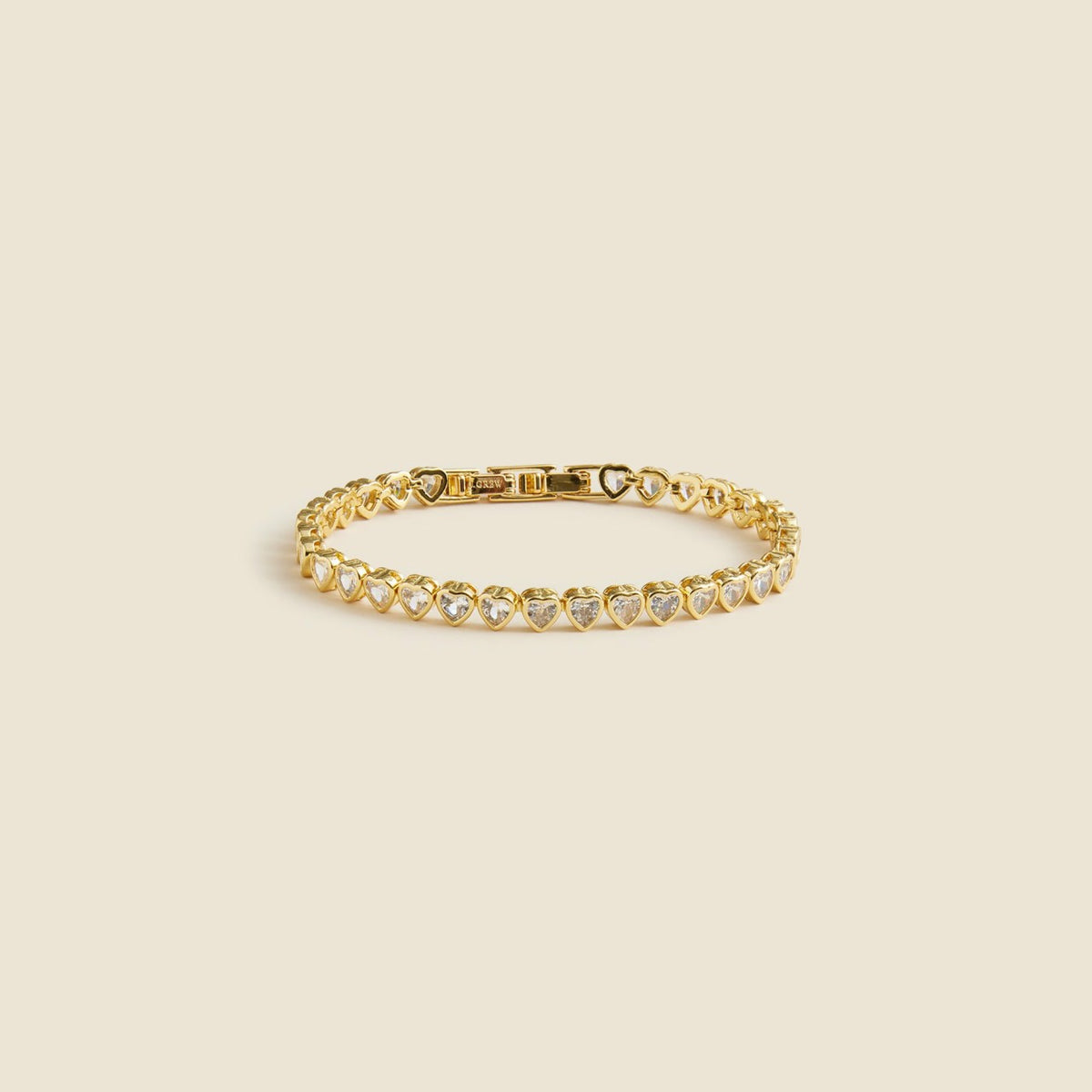 Women Heart cubic zirconia bezel-set tennis bracelet - J.Crew