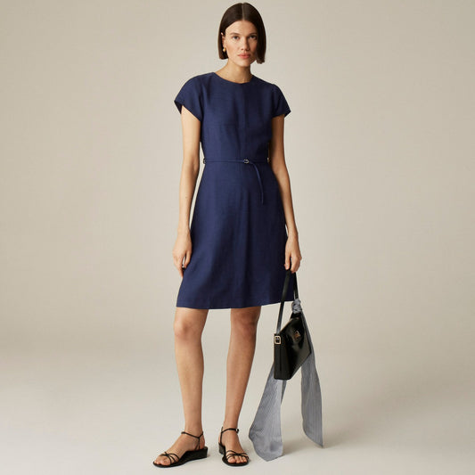 Women Mathilde cap-sleeve dress in luster canvas - J.Crew