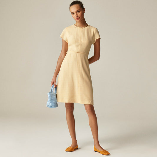 Women Mathilde cap-sleeve dress in luster canvas - J.Crew