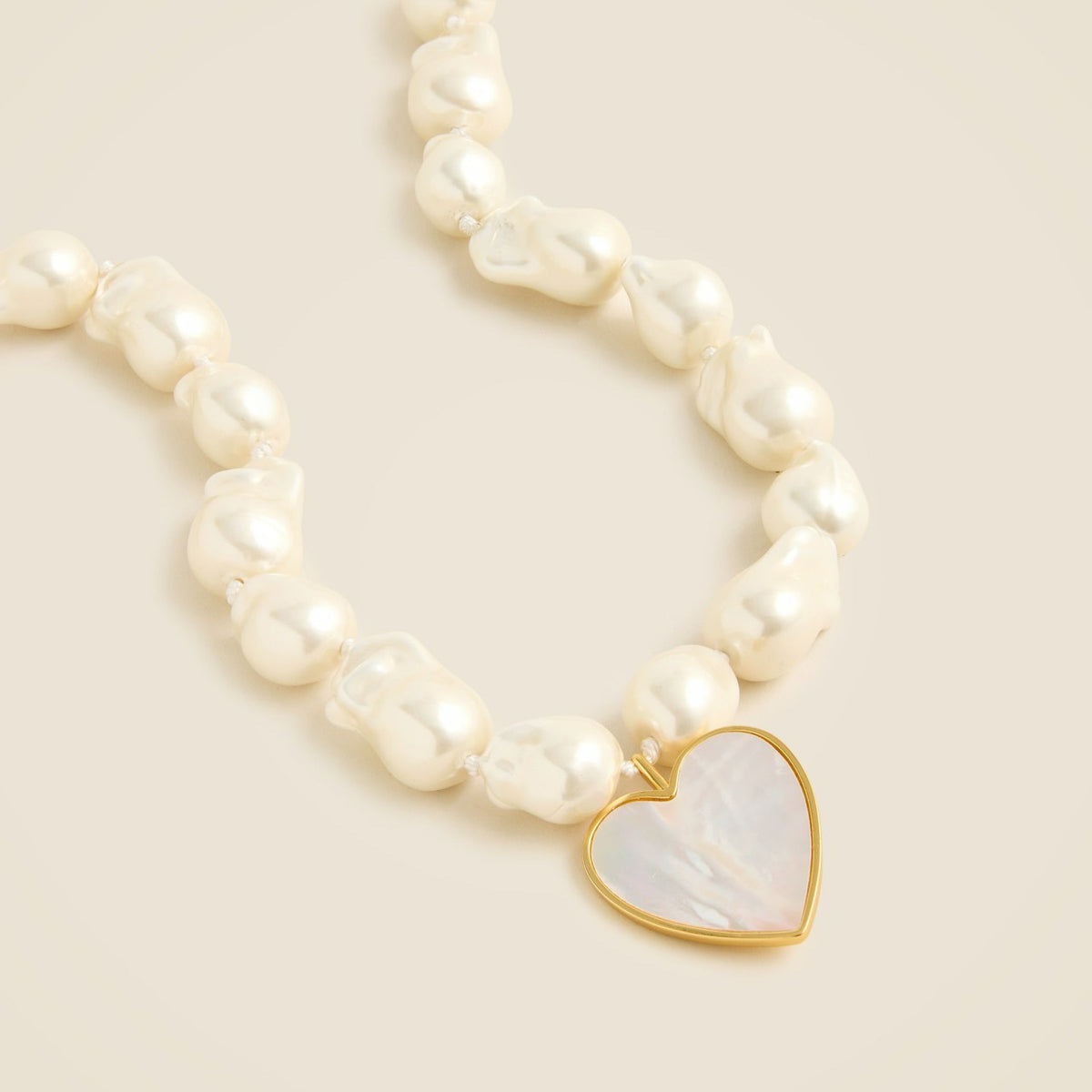 Women Heart and pearl pendant necklace - J.Crew
