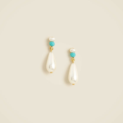 Women Freshwater pearl and bead drop earrings - J.Crew