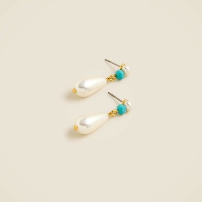 Women Freshwater pearl and bead drop earrings - J.Crew
