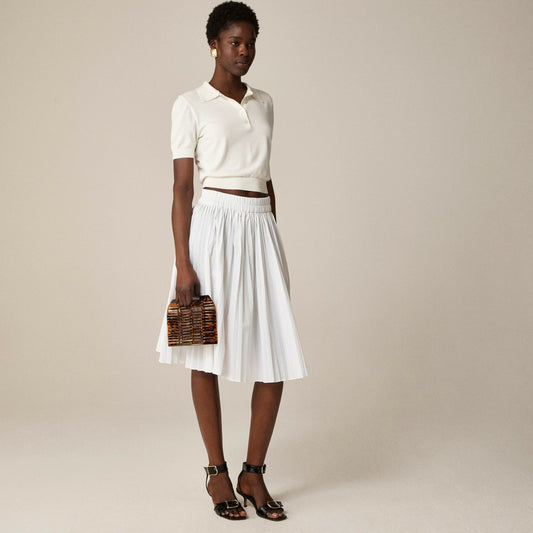 Women Smocked-waist pleated skirt - J.Crew