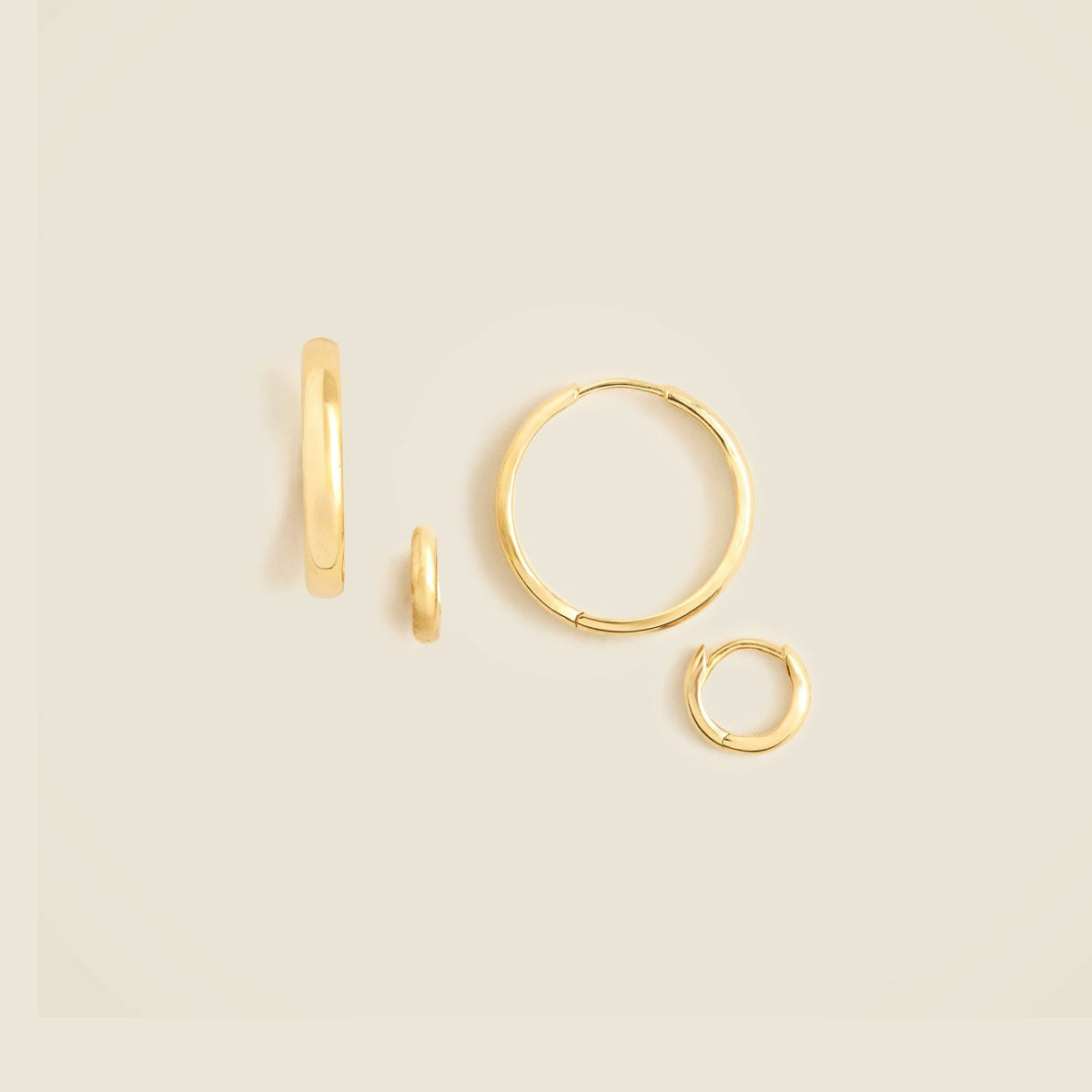 Women Gold vermeil hoop earrings two-pack - J.Crew