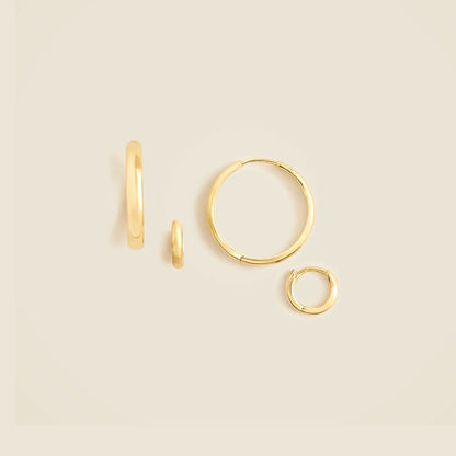 Women Gold vermeil hoop earrings two-pack - J.Crew