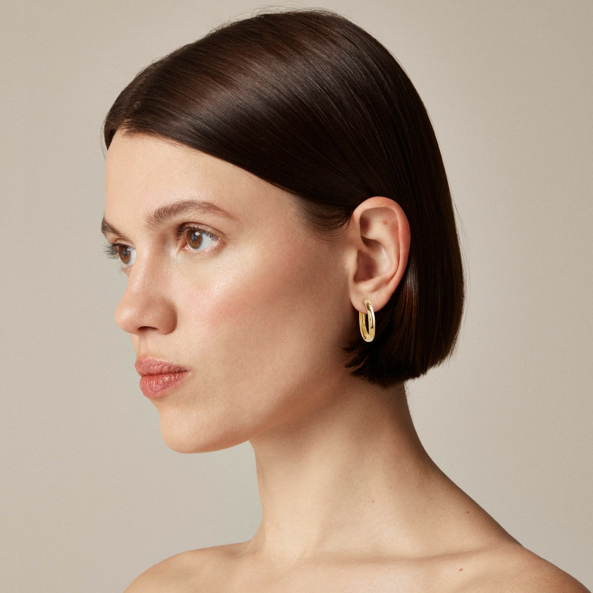 Women Gold vermeil hoop earrings two-pack - J.Crew