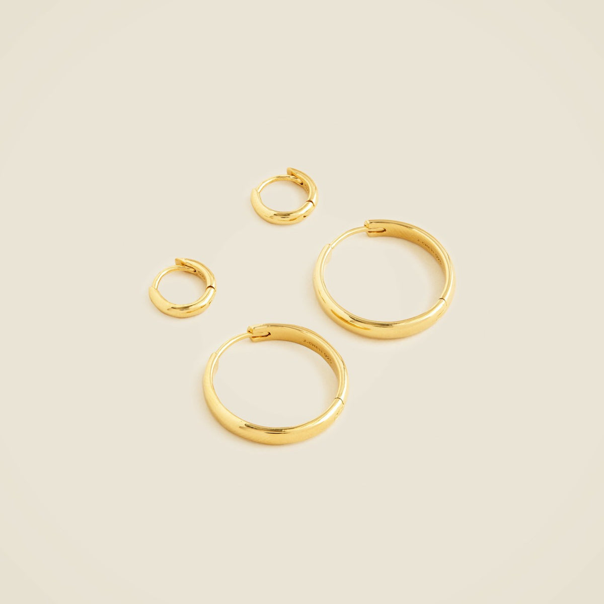 Women Gold vermeil hoop earrings two-pack - J.Crew