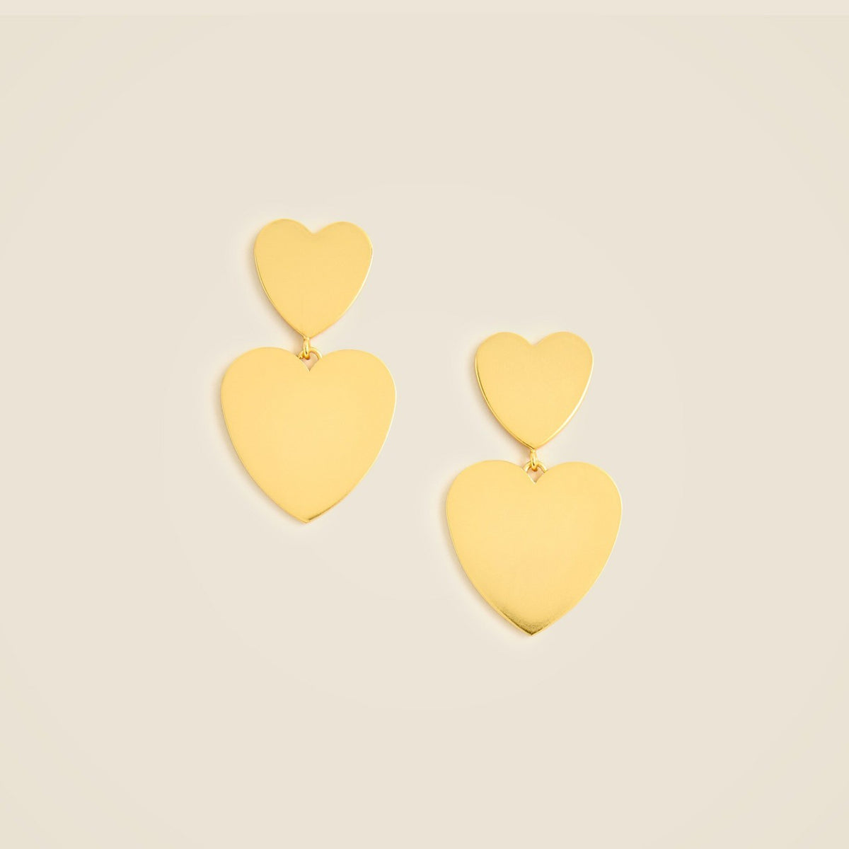 Women Double heart drop earrings - J.Crew
