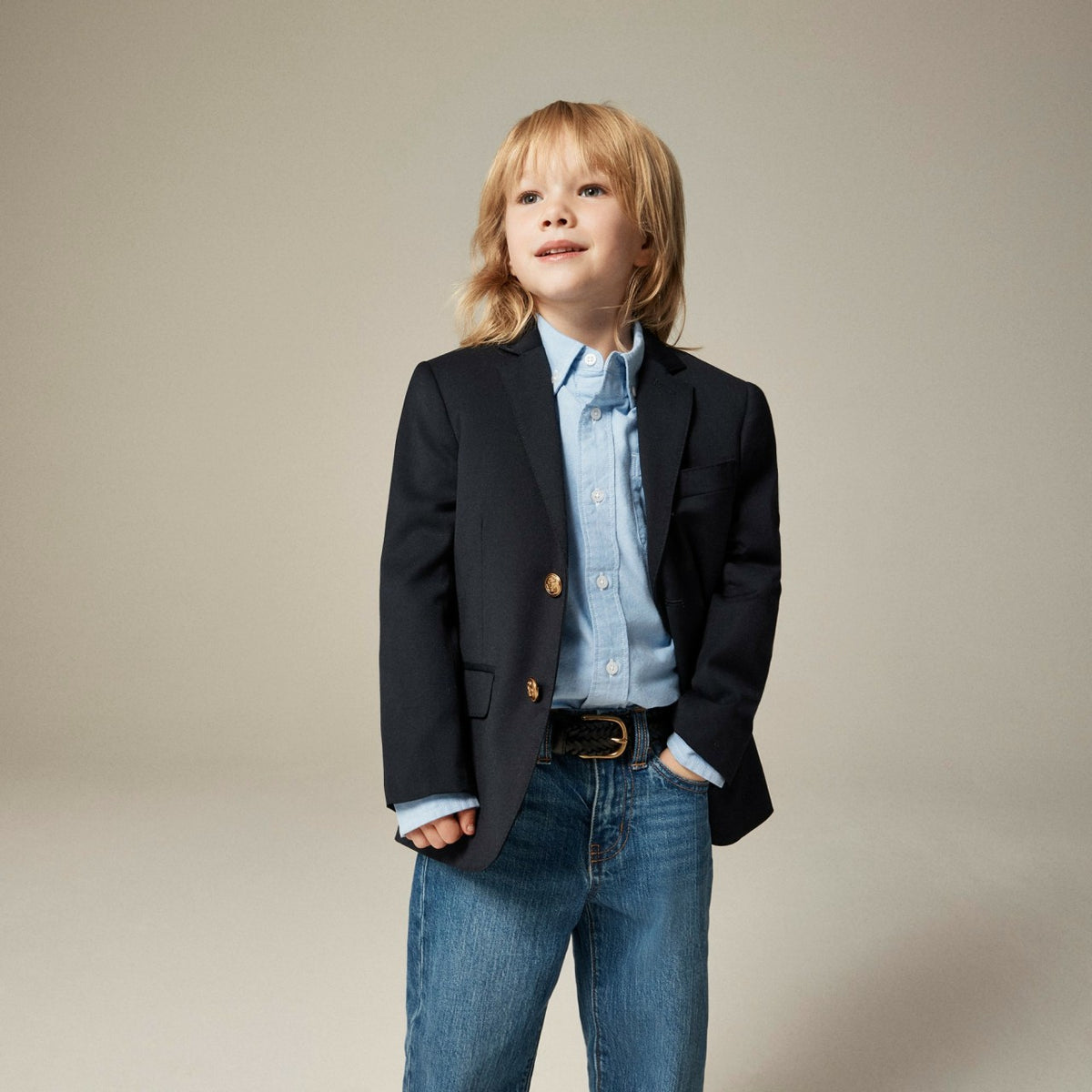 Kids Boys' Ludlow two-button blazer in navy wool blend - J.Crew